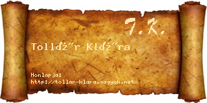Tollár Klára névjegykártya